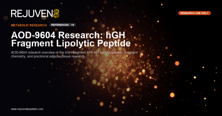 AOD-9604 research peptide vial in a laboratory adipose tissue study