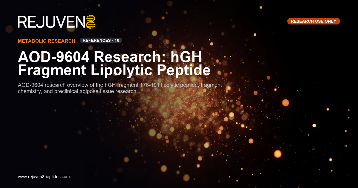 AOD-9604 research peptide vial in a laboratory adipose tissue study