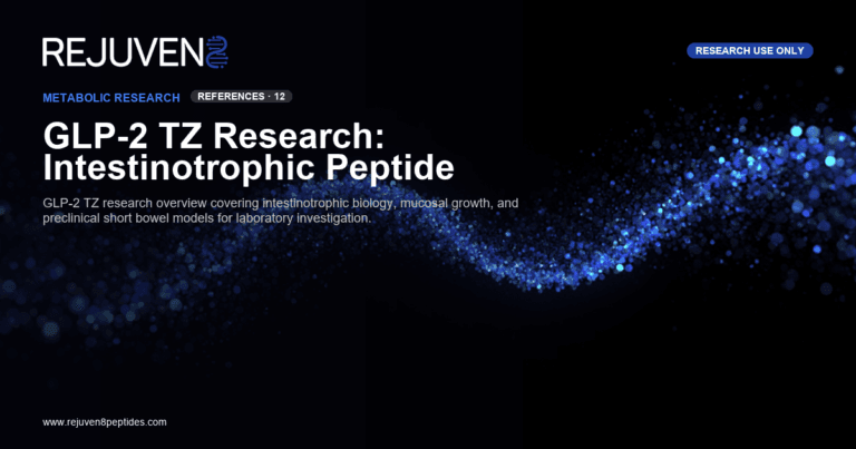 Peptide Research & Studies 2 GLP-2 TZ research peptide vial in a laboratory setting