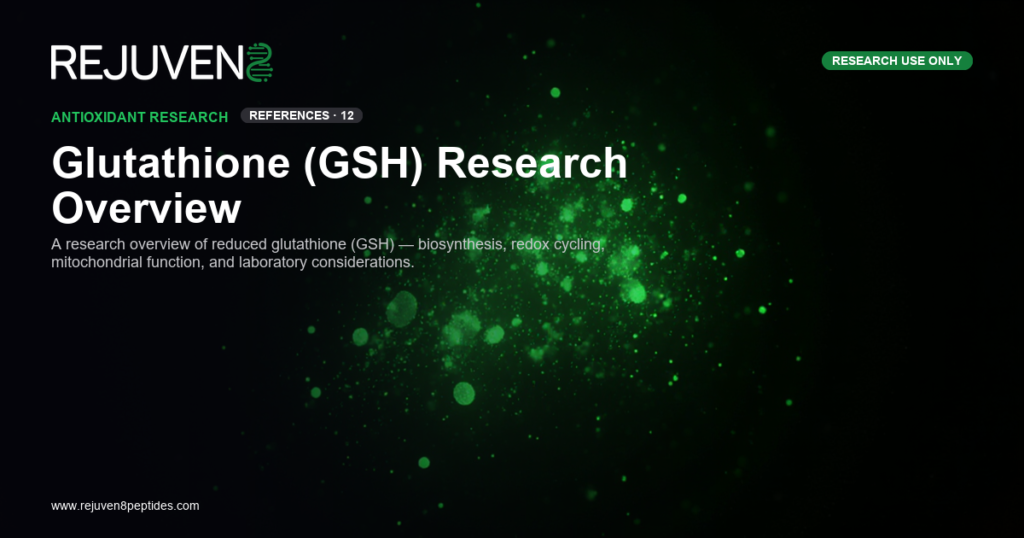 Laboratory vial of reduced glutathione GSH research reagent