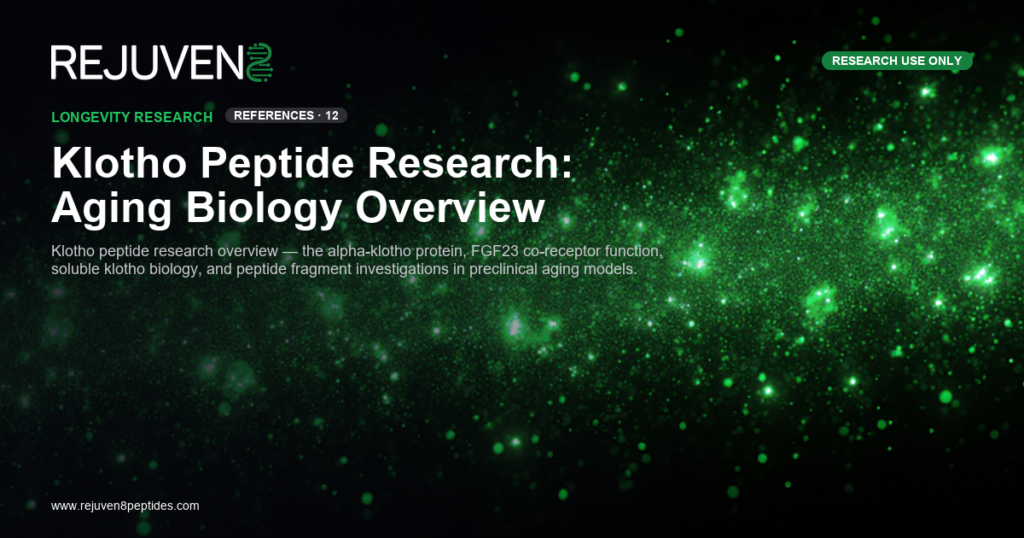 Klotho peptide aging research molecular illustration