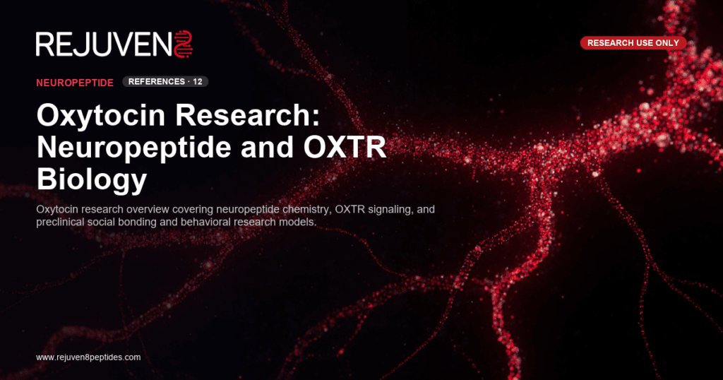 Oxytocin neuropeptide research peptide vial in a laboratory neuroscience study
