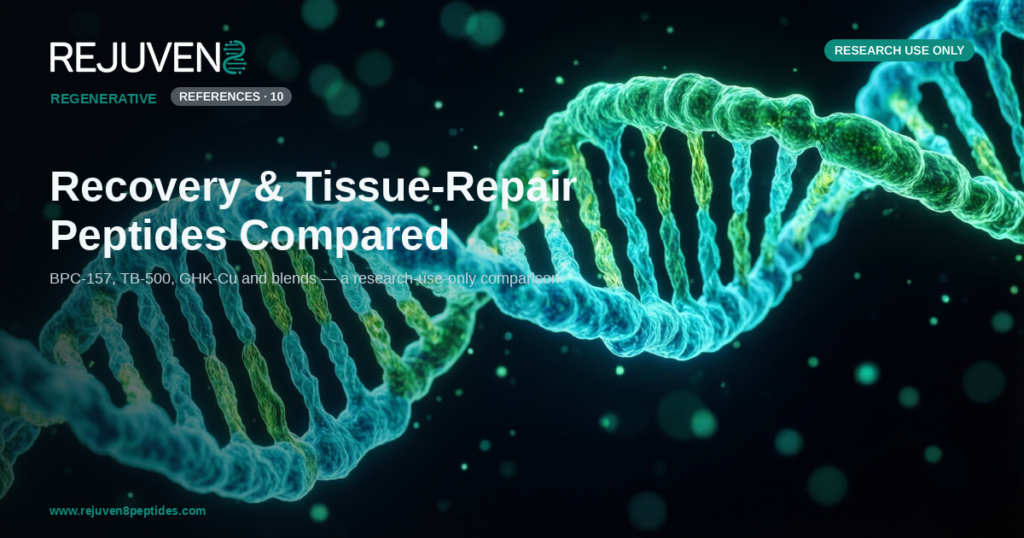 Recovery and tissue-repair research peptides compared — BPC-157, TB-500, GHK-Cu
